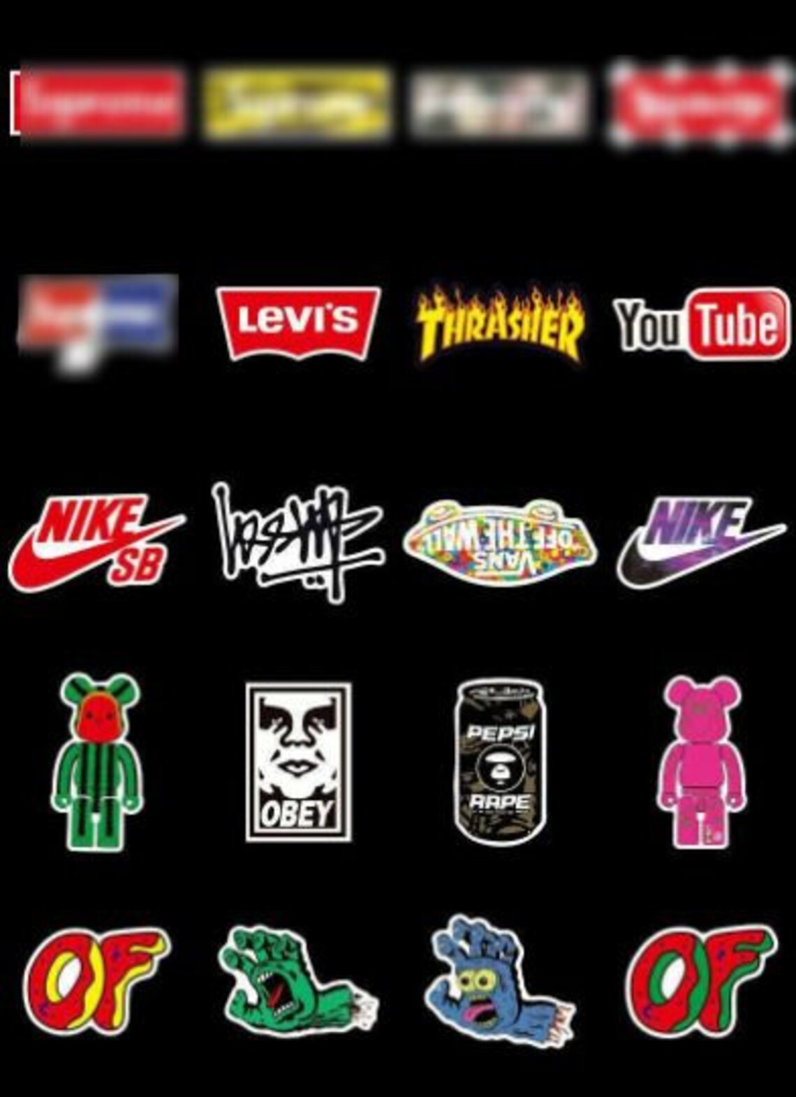101pcs Hypebeast Brand Logo Stickers Pack Graffiti Vinyl Decal Etsy