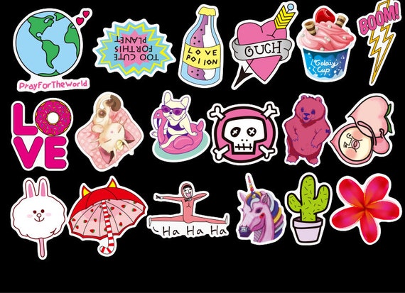 Cute Black and White Stickers for Water Bottles 50 pcs, Vinyl Stickers for  Teens, Girls, Unique Aesthetic Decal Stickers Graffiti, Cool Trendy for