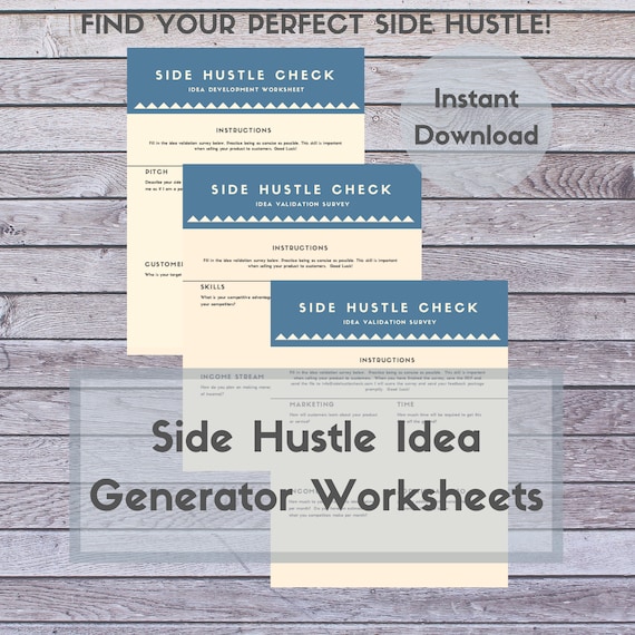 Side Hustle Idea Generator Worksheets