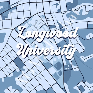Longwood University Campus Map Print Digital Download  Etsy
