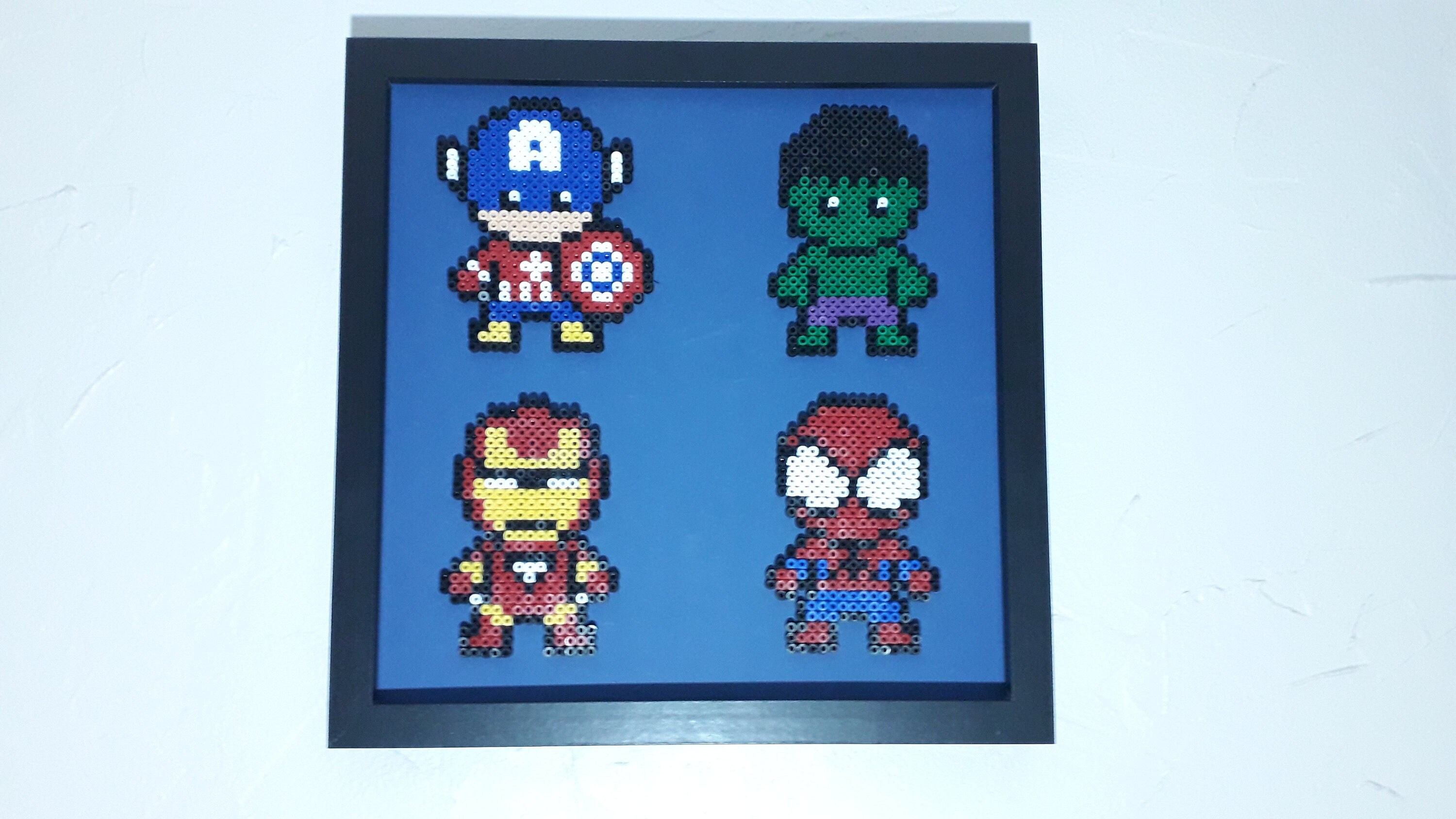 Tableau Pixel Art de Super-Héros Réalisé en Perles à Repasser.