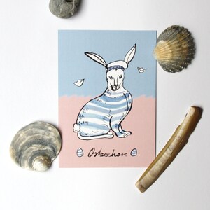 Ostseehase, der Osterhase für Ostsee- Küsten- Bewohner, Fischköppe, Matrosen..., Osterkarte