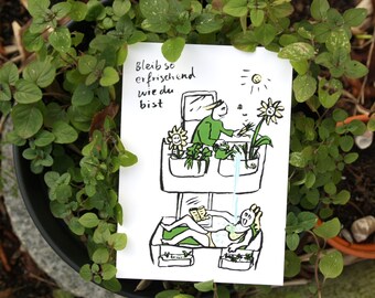 Refreshing, Card for Dreamers, Gardeners, Balcony Owners, Nature Lovers, Funny
