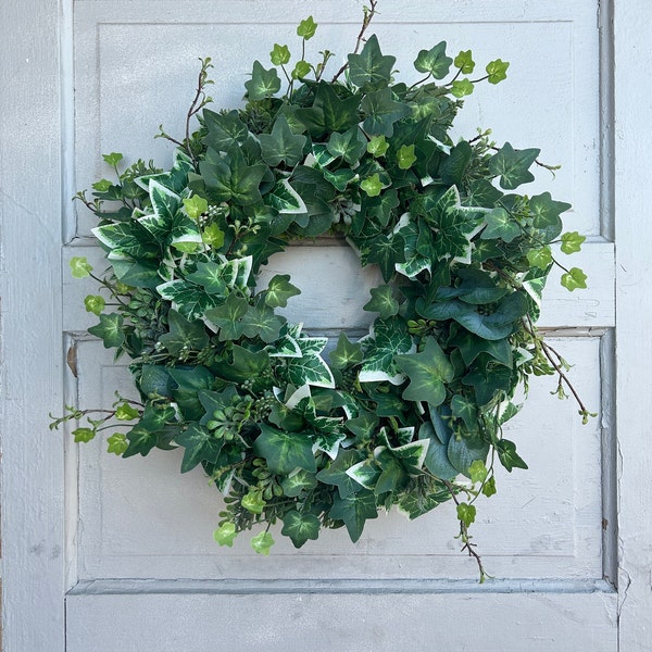 Faux English Ivy Wreath for Front Door, Greenery Wreath, Everyday Wreath, Year Round Wreath, Garden Wreath, Cottage Wreath, Faux Ivy Wreath