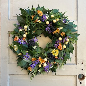 Spring Lilac Wreath for Front Door, Purple Spring Wreath Spring Lilac Wreath for Front Door, Purple Spring Wreath