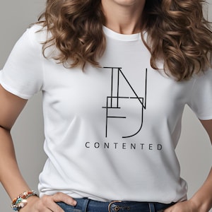 Unisex INFJ Contented t-shirt - Gift for Infj Friend -Myers Briggs t-shirt -Introvert Boyfriend Gift -Gift for Infjs, Personality Types