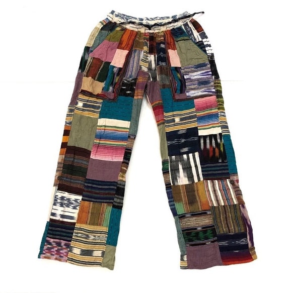 Vintage Patchwork Casual Pants japanese brand