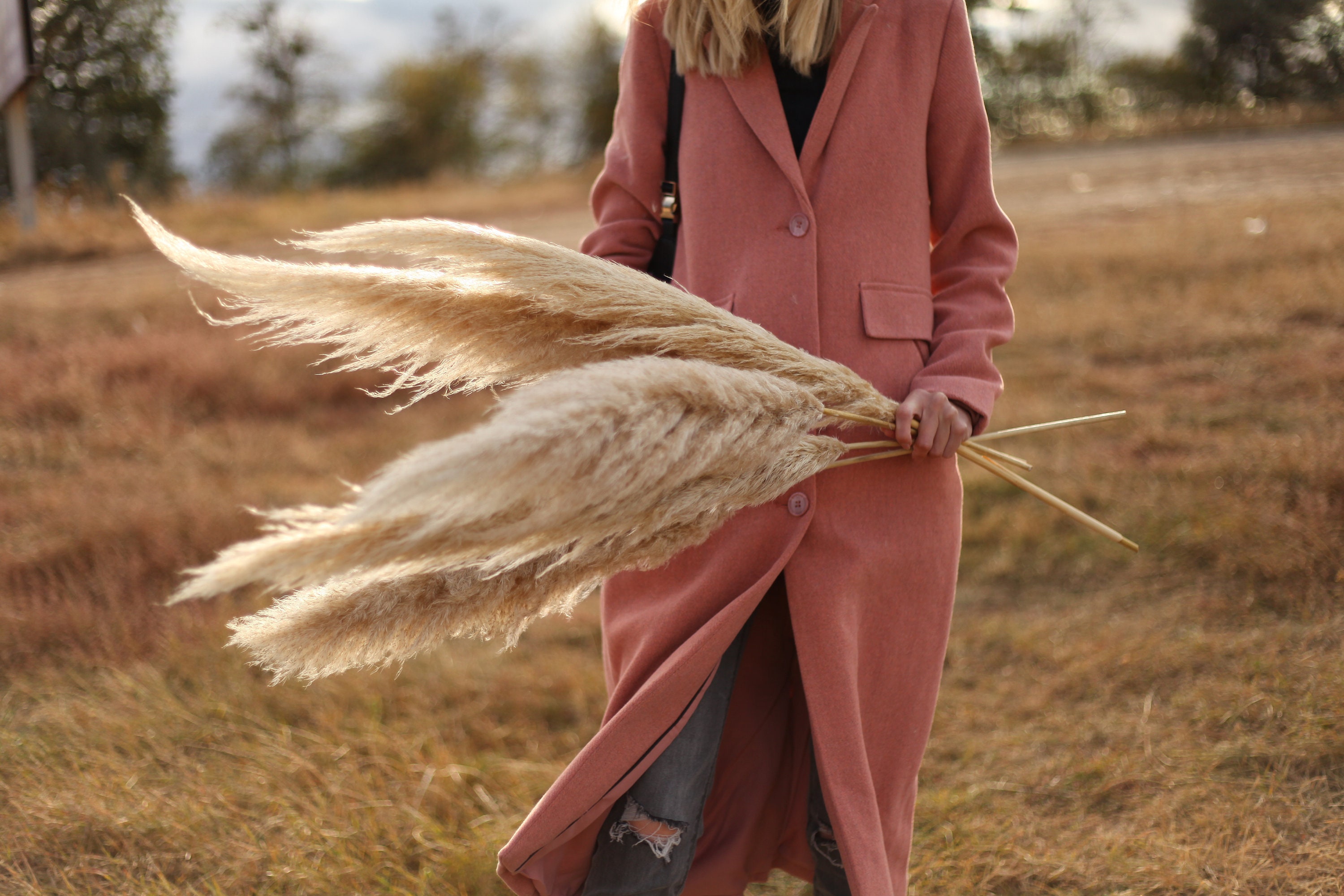 2 PCS Extra large Pampas grass Tall vase Fall decor Artificial | Etsy