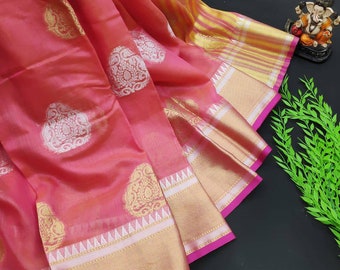 saree blouse,bridal saree designers saree women/'s saree beige saree silvar and gold zari saree jecard weaving saree Linen cotton saree