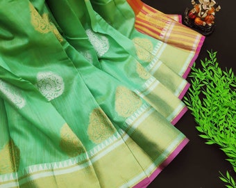 saree blouse,bridal saree designers saree women/'s saree beige saree silvar and gold zari saree jecard weaving saree Linen cotton saree