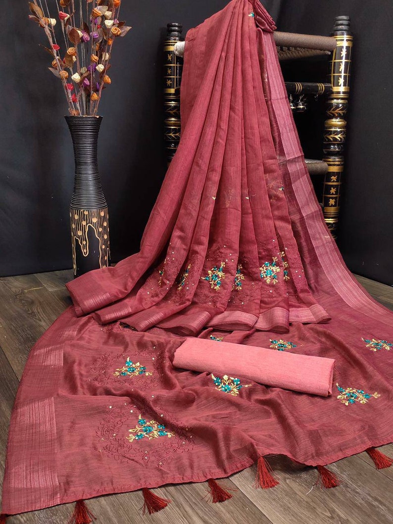 women/'s saree designers saree embroidery work saree stone work saree Cotton patta silk saree saree blouse,bridal saree maroon saree