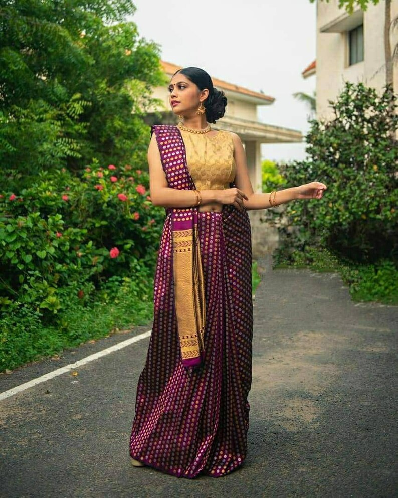 saree blouse bridal saree designers saree soft lichi silk saree golden zari saree women/'s saree jecard weaving saree wine saree
