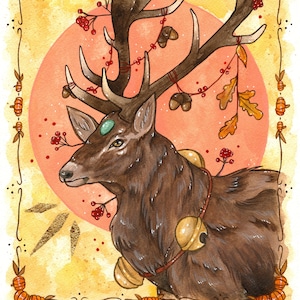 ORIGINAL: AUTUMN EQUINOX // Watercolor and gouache illustration A4 210 x 297 mm // Arches paper