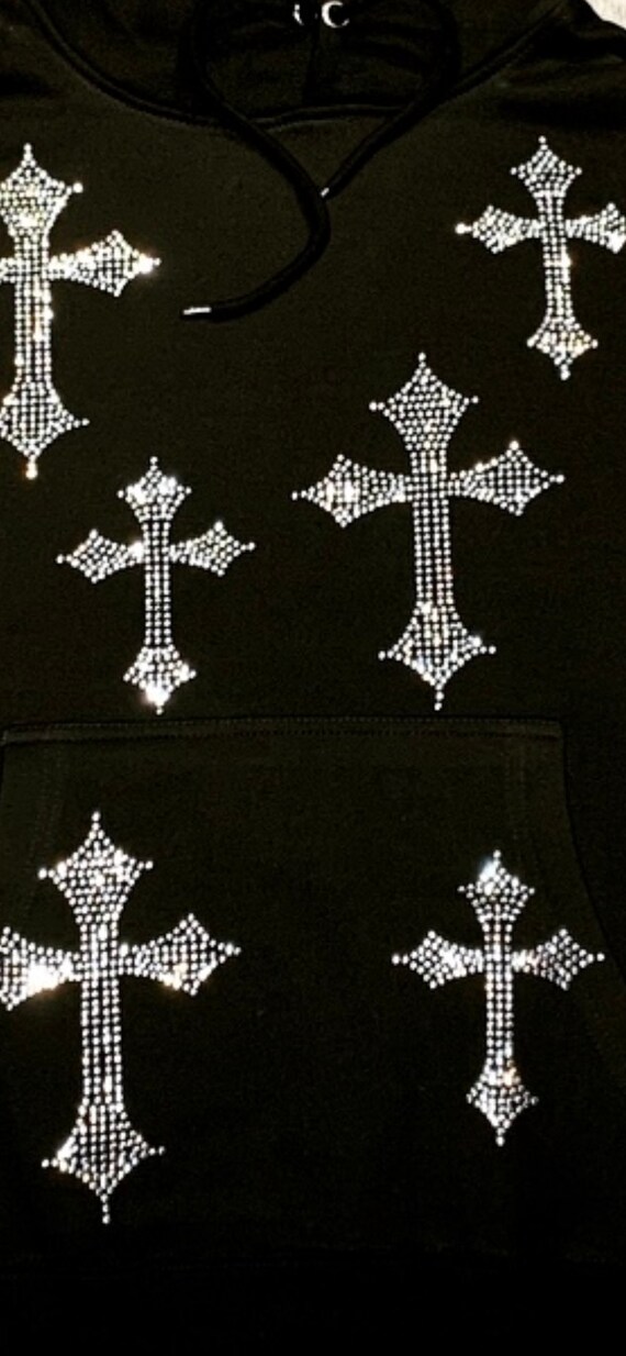 6 Cross Rhinestone Hoodie - Etsy 6 Cross Rhinestone Hoodie - Etsy