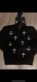 Small Rhinestone Cross Zip UP - Etsy
