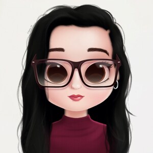 Portrait cartoon femme