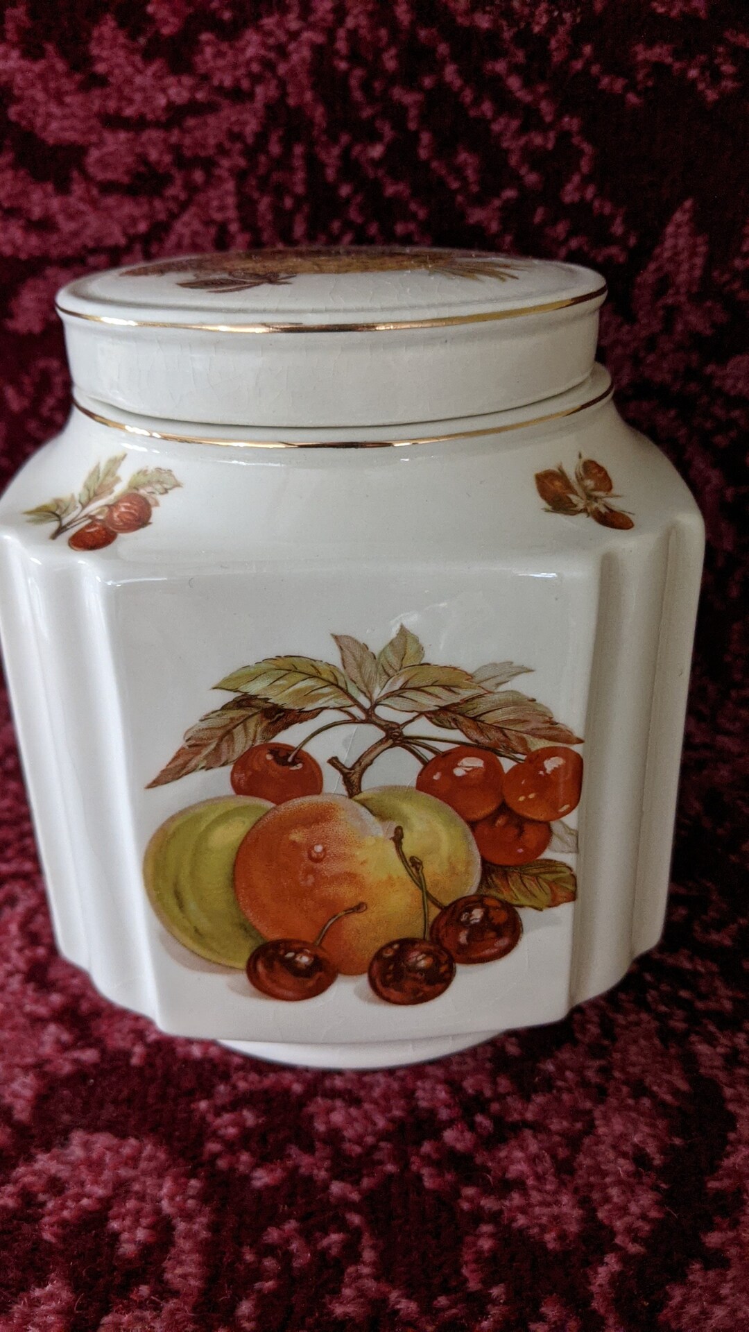 Vintage Sadler Tea Caddy Fruit Earthenware England Etsy