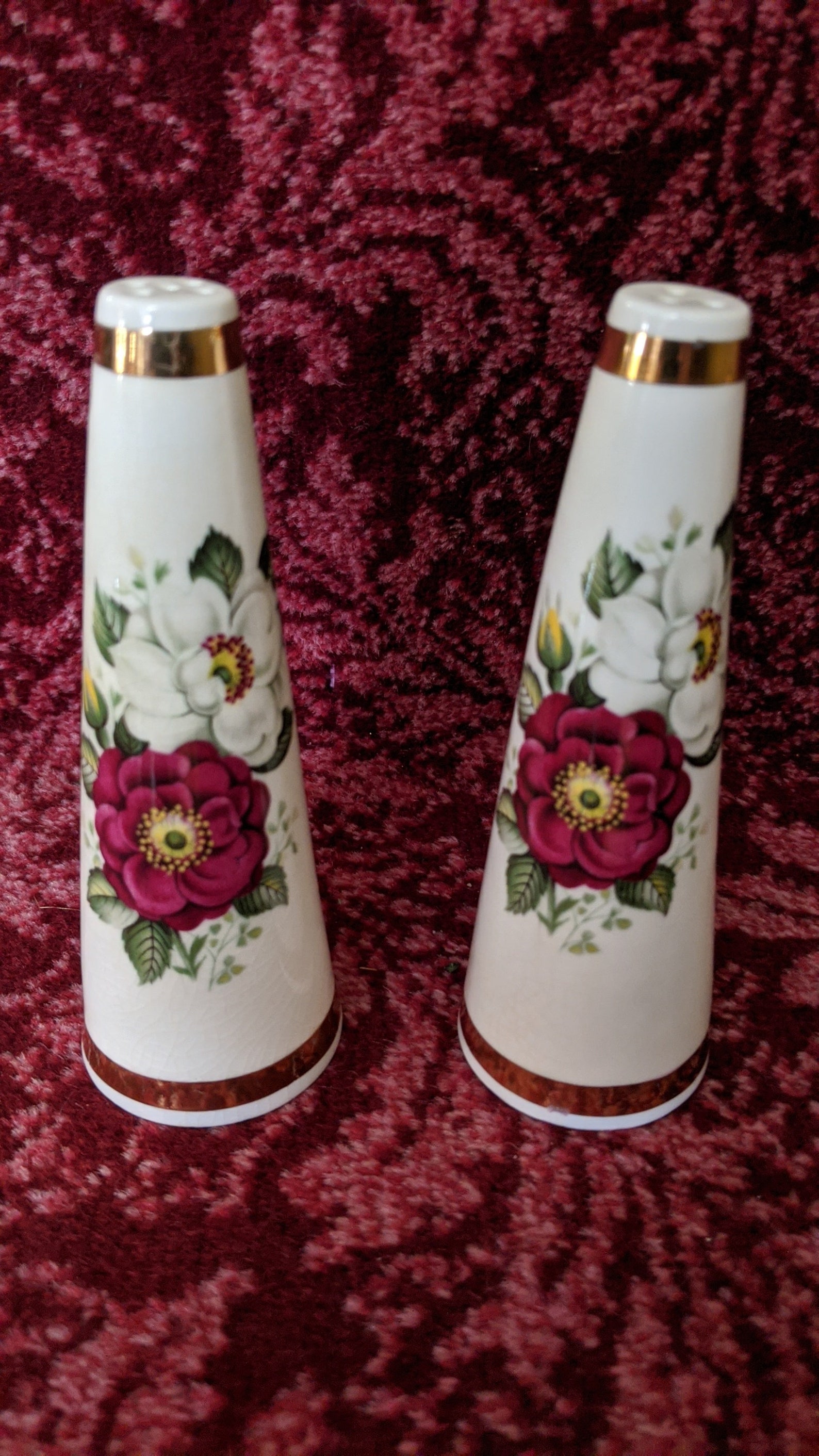 Vintage Bone China England Salt and Pepper Shakers Rose Stuart Etsy