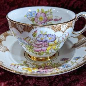 Vintage Rosina Teacup and Saucer Bone China England Floral