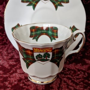 Vintage Elizabethan Bone China Teacup and Saucer Prince Edward Island Tartan