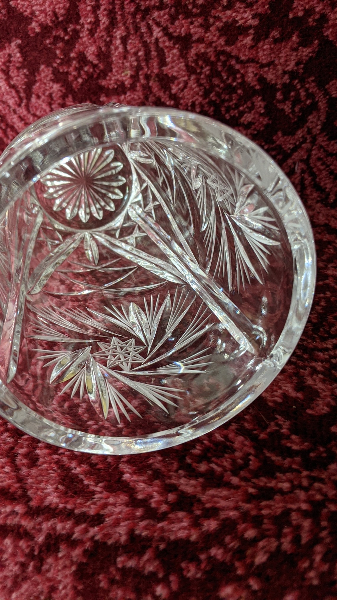 Vintage Pinwheel Crystal Heavy Tall Vase 7 3/4 | Etsy