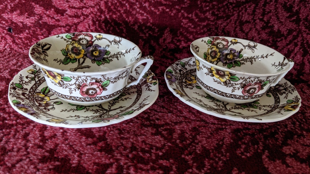 Vintage Alfred Meakin Pair Teacups & Saucers England Medway Decor Etsy