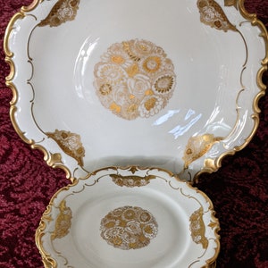 Vintage Rosenthal Dessert 6er Set Bone China Germany Rokoko Gold