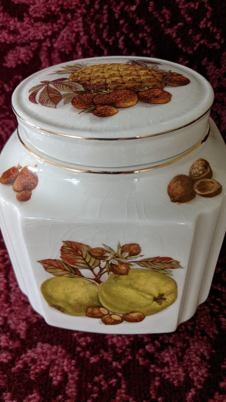 Vintage Sadler Tea Caddy Fruit Earthenware England Etsy