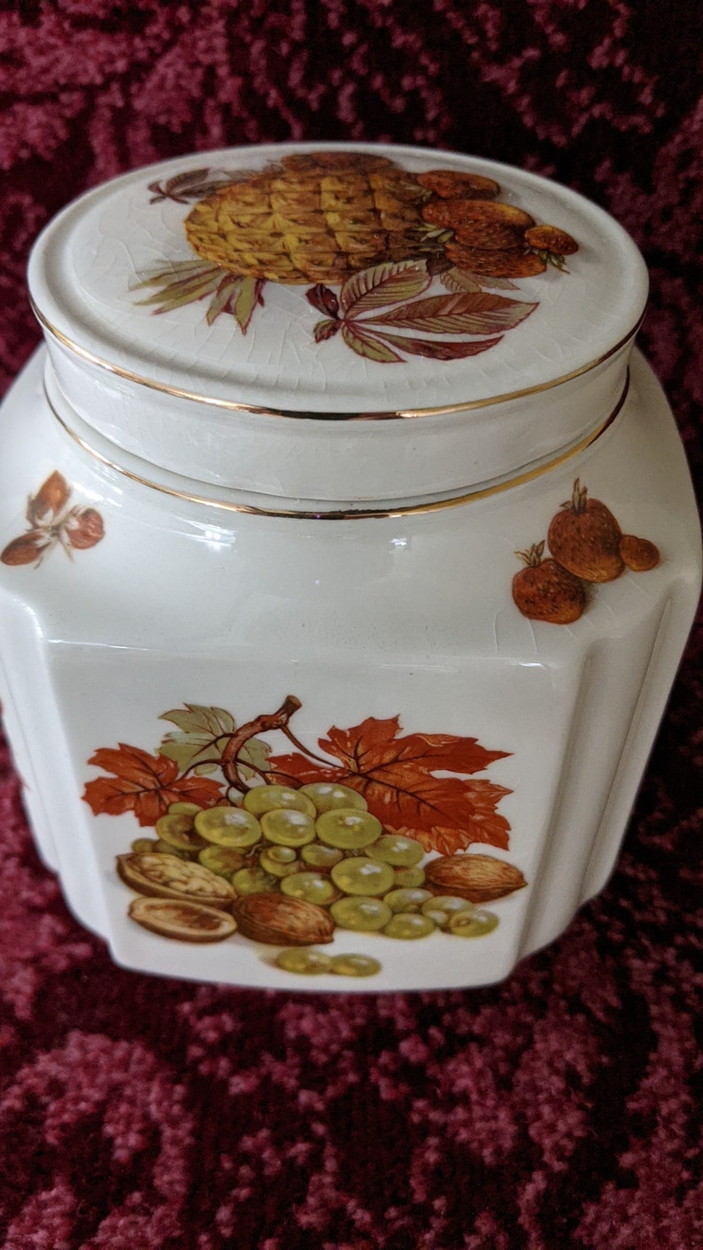 Vintage Sadler Tea Caddy Fruit Earthenware England Etsy