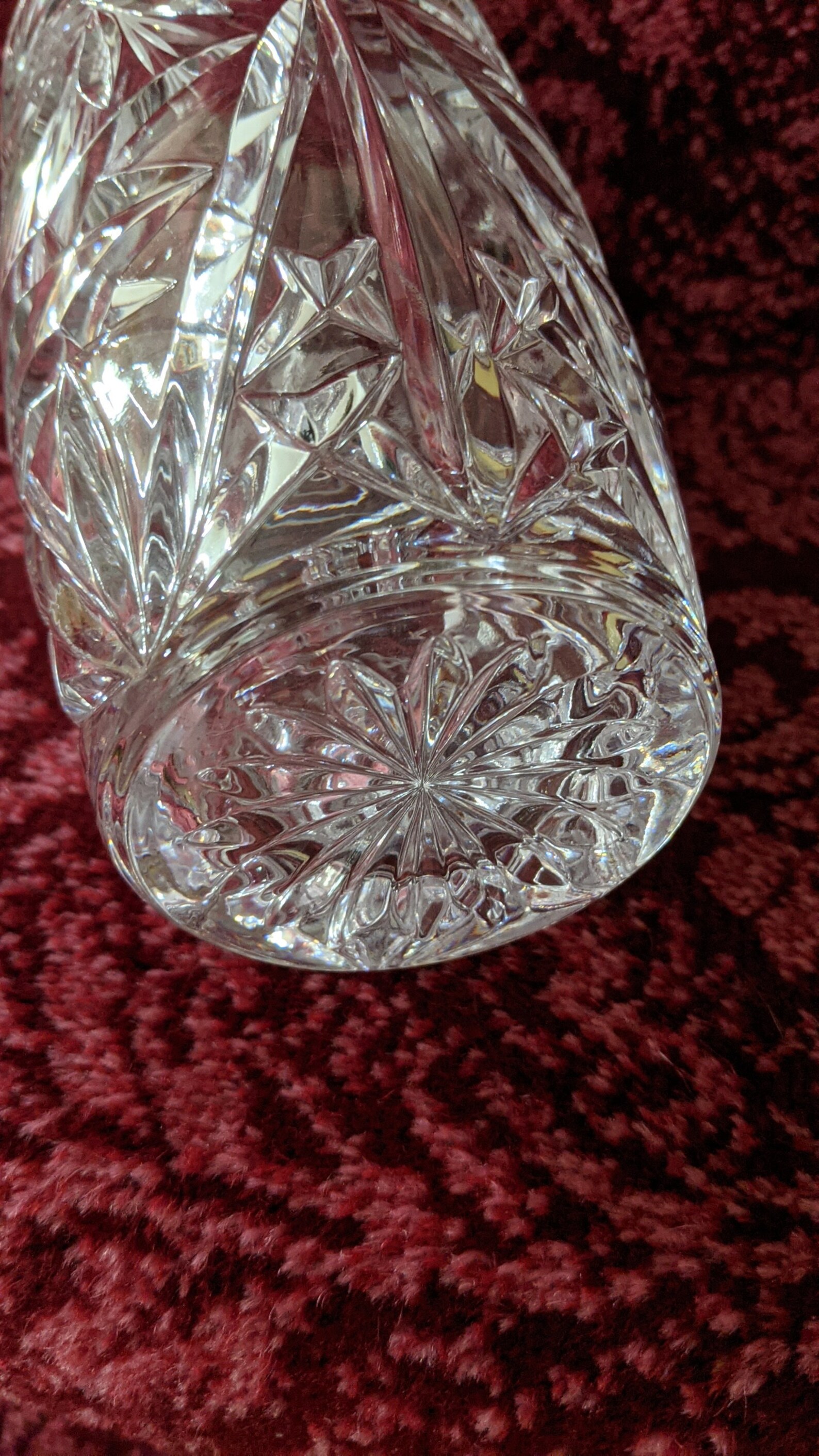 Vintage Pinwheel Crystal Heavy Tall Vase 7 3/4 Etsy