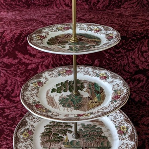 Vintage Royal Tudor Ware 3 Tier Cake Stand Barker Bros. Ltd Olde England