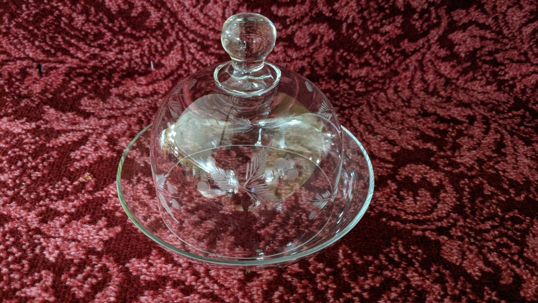 Vintage Cut Crystal Butter/cheese Covered Dish Etsy