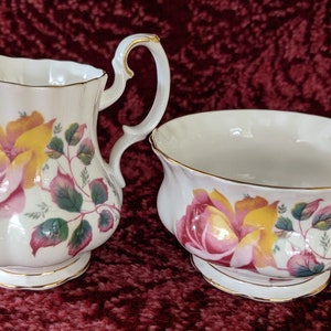 Vintage Royal Albert Cream and Sugar Roses