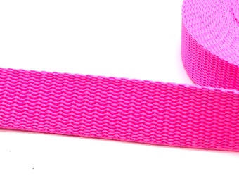 PP webbing 20 mm, bright pink