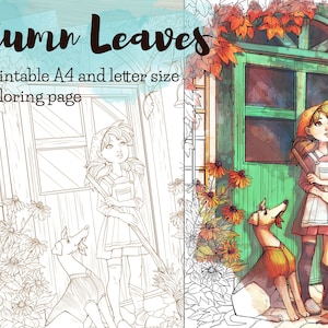 Autumn Leaves printable coloring page