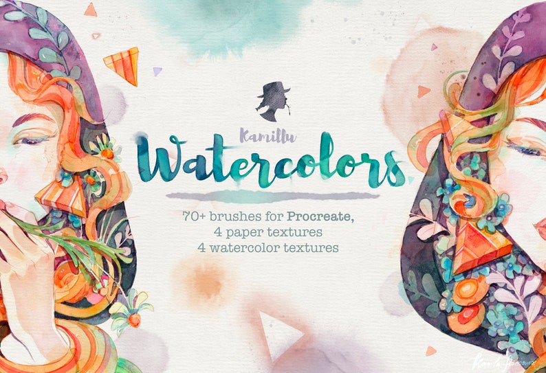 70 Procreate Watercolors brush set image 4