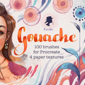 100 Gouache Brushes for Procreate