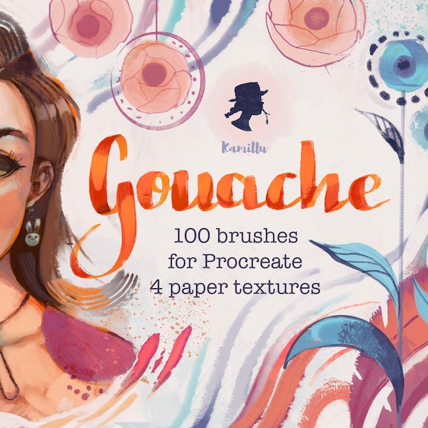 100 Gouache Brushes for Procreate
