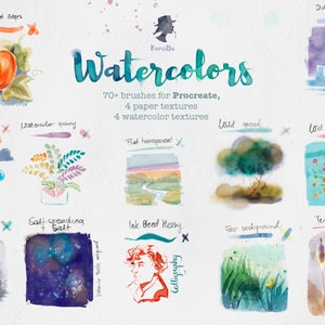 70 Procreate Watercolors brush set image 3