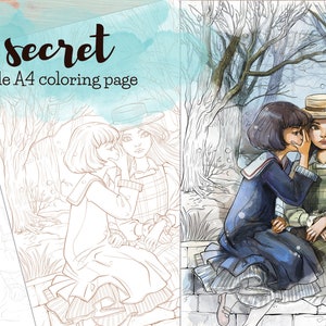 Página para colorear imprimible en secreto imagen 1