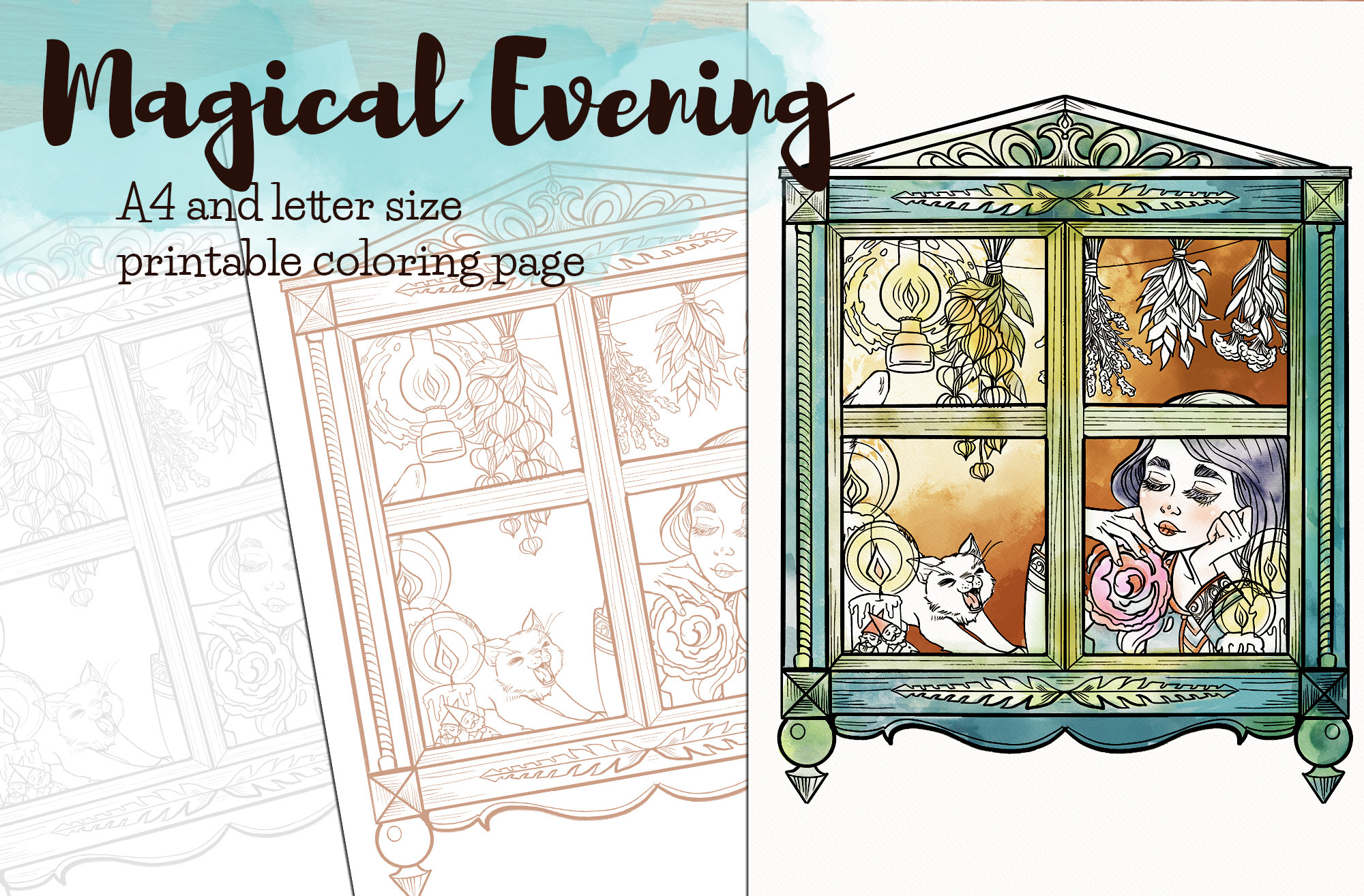 Magical Digital Coloring Page - Etsy