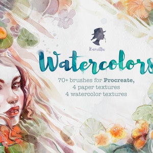 70 Procreate Watercolors brush set image 1