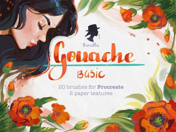 Gouache Basic 20 brushes for Procreate