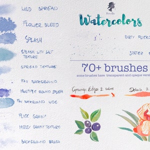 70 Procreate Watercolors brush set image 7