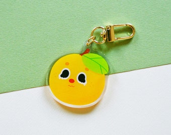 Orange you sad? - Acrylic key charm / keychain double sided orange