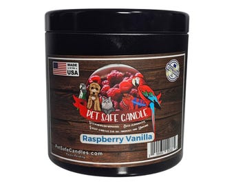 Raspberry Vanilla Candle, Organic Pet Safe Scent