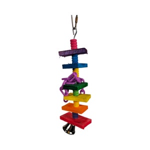 be002 - Rainbow Wood Block Dangler