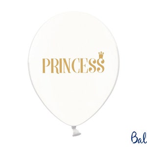 10 Clear Princess Balloons, Girls Birthday Party, Birthday Party Decor, Gold Princess Party Decor, Princess Party Balloons