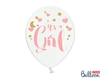 It's a Girl Balloons: Pink & White Baby Shower Decor (10 Pack)