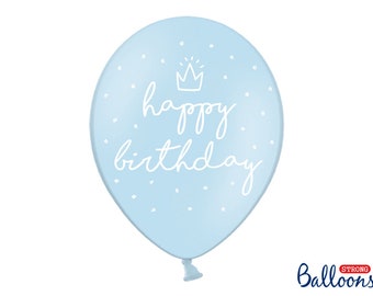 Light Blue Happy Birthday Balloons: Boy Party Decor, 10 Pack